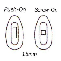 Hilco Hypo-Allergenic Bohemian Crystal Nose Pads ~ 1x Pair 15mm Oval