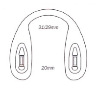 Hilco Silicone Strap Bridge, Push-On Clear Flex~ 20mm, 31/29 mm (part 25/691/0000)