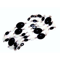HILCO LARGE & SMALL OVAL BEAD SPECTACLE CHAIN ~ 08/220/0000 Black & White 