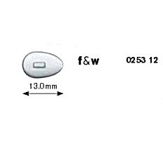 B&S Ultra Slim Nose Pads ~ 1x Pair F&W Pear Shaped 13mm Push Fit #025312