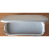 Grey, Faux Leather, Metal Spectacle Case with Soft Plush Lining.