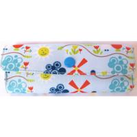 Blue Patterned, Fabric Covered, Soft Spectacle Case.
