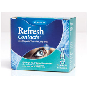 Allergan Eye Drops ~ Refresh Contacts 20x 0.4ml vials