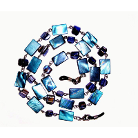HILCO LUXURY BIG BEAD SPECTACLE CHAIN ~ 08/236/2000 Blue 