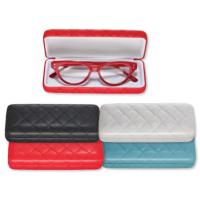 Feducci Rodeo Metal Spectacle Case. Quilted Look Faux Leather 